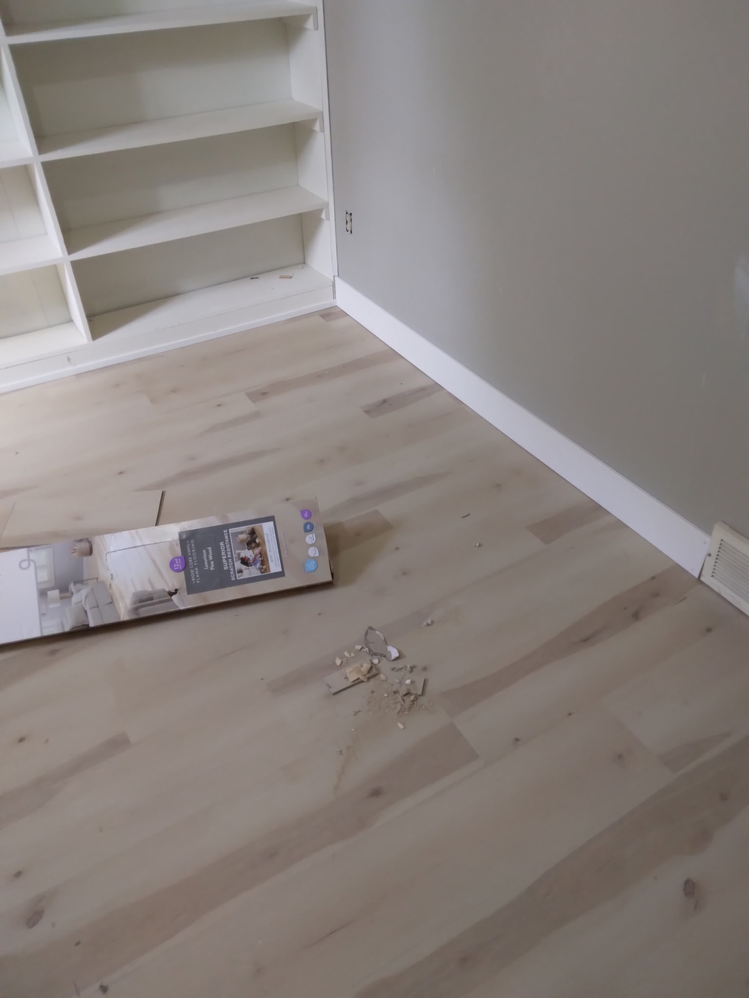 LVP flooring installation in progress