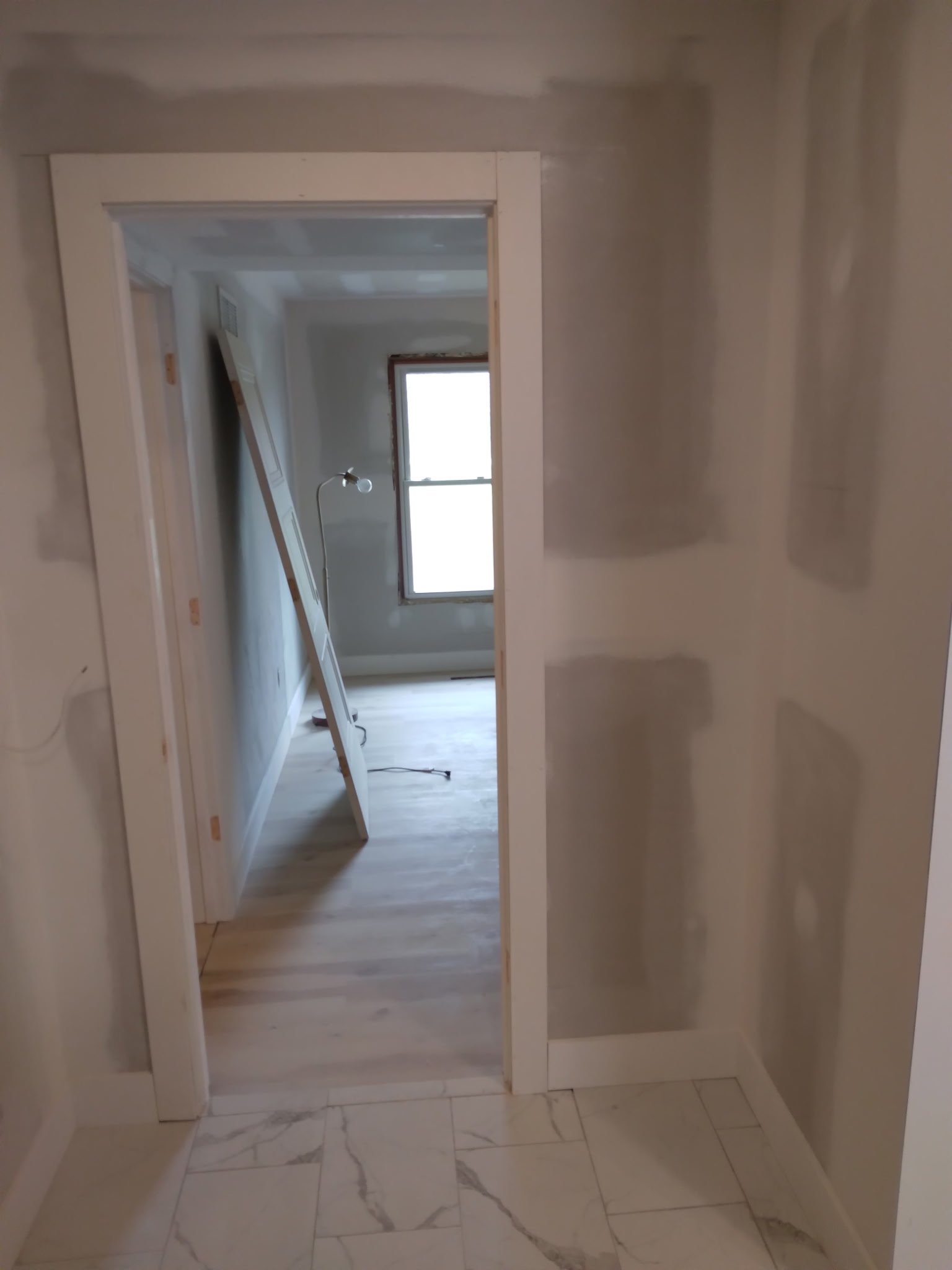 Interior remodel — drywall & door frame